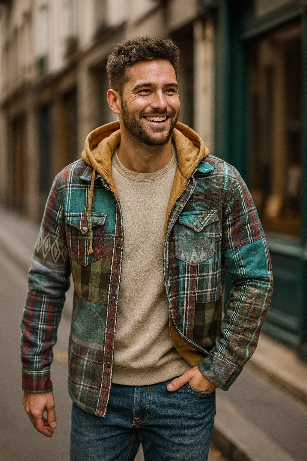 Noah | Patchwork Plaid Jacket