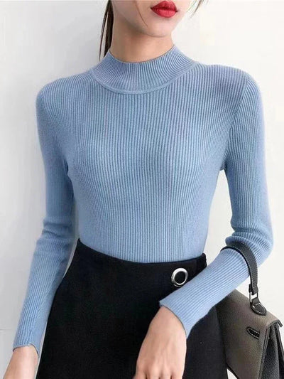 Ava | Knitted Mock Neck Sweater