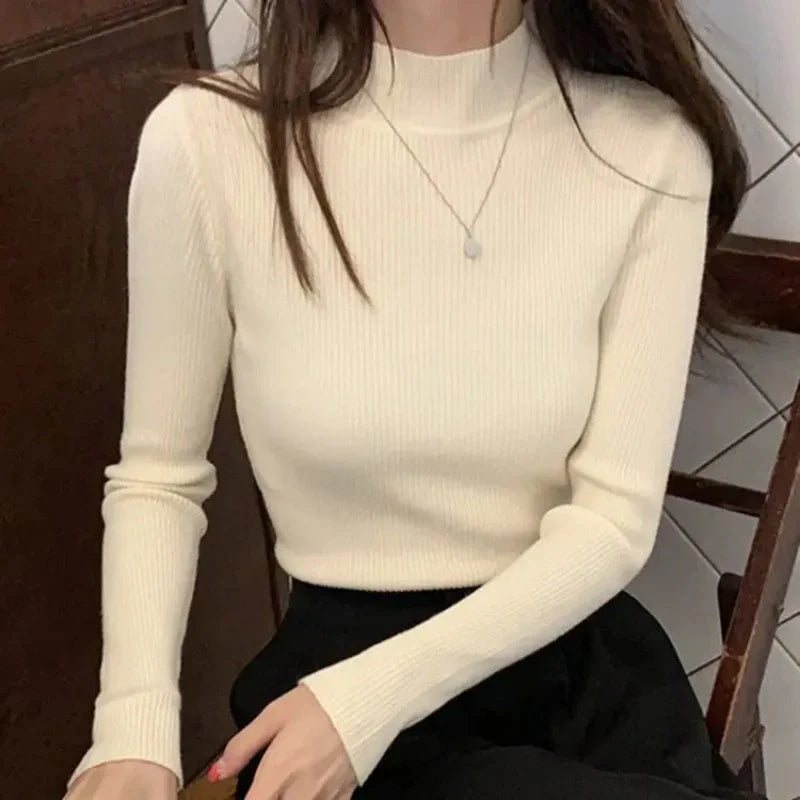 Ava | Knitted Mock Neck Sweater