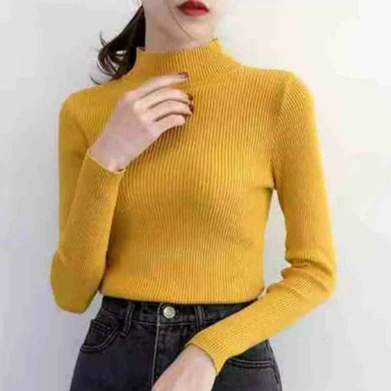 Ava | Knitted Mock Neck Sweater