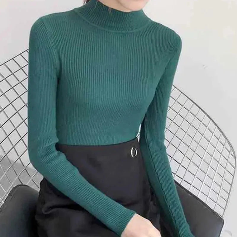 Ava | Knitted Mock Neck Sweater