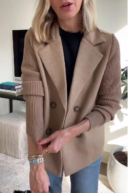 Liva – Elegant Jacket with Knit Sleeves